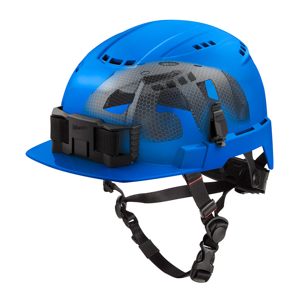 Milwaukee 48-73-1368 BOLT Blue Front Brim Vented Safety Helmet with IMPACT ARMOR Liner (USA) - Type 2, Class C