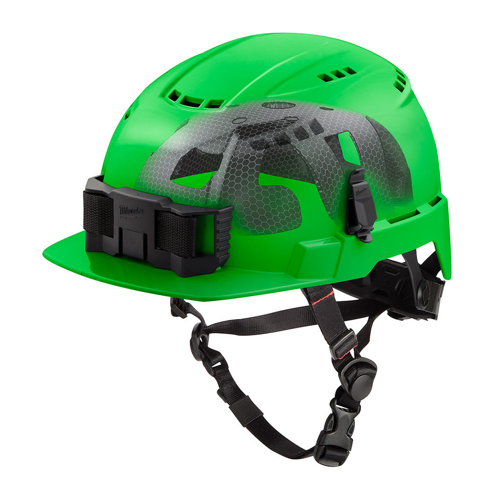 Milwaukee 48-73-1370 BOLT Green Front Brim Vented Safety Helmet with IMPACT ARMOR Liner (USA) - Type 2, Class C