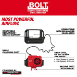 Milwaukee 48-73-1385 BOLT REDLITHIUM USB Cooling Fan for Safety Helmets and Hard Hats - 10