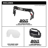 Milwaukee 48-73-1411 BOLT Eye Visor / Face Shield - Clear Dual Coat Lens with Head Lamp Mount Bracket (Compatible with Milwaukee Safety Helmets) - 6