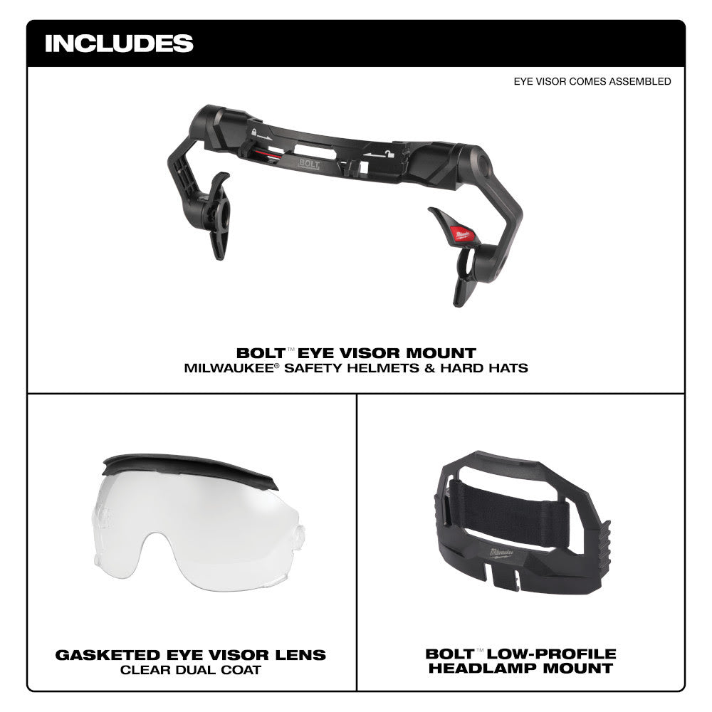 Milwaukee 48-73-1412 BOLT Gasketed Eye Visor - Clear Dual Coat Lens - 4