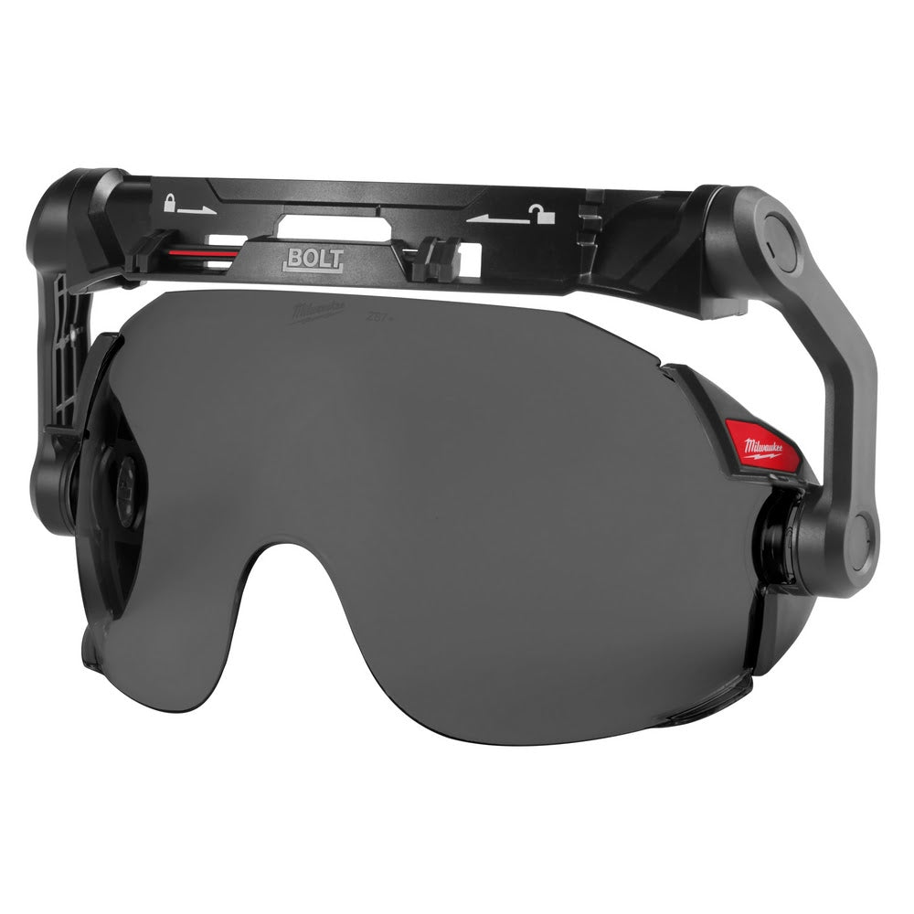 Milwaukee 48-73-1416 BOLT Eye Visor - Tinted Dual Coat Lens with Head Lamp Mount Bracket (Compatible with Milwaukee Safety Helmets) - 2