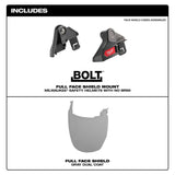 Milwaukee 48-73-1426 BOLT Full Face Shield - Gray Dual Coat Lens (Compatible with Milwaukee Safety Helmet [No Brim]) - 6