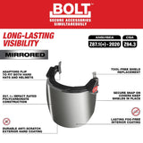 Milwaukee 48-73-1429 BOLT Full Face Shield - Mirrored Dual Coat Lens (Compatible with Milwaukee BOLT Safety Helmets & BOLT Hard Hats) - 5