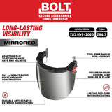 Milwaukee 48-73-1429 BOLT Full Face Shield - Mirrored Dual Coat Lens (Compatible with Milwaukee BOLT Safety Helmets & BOLT Hard Hats) - 5