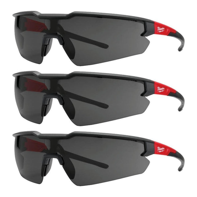 Milwaukee 48-73-2054 Tinted Anti-Scratch Safety Glasses for Jobsite Eye Protection (3 Pack)