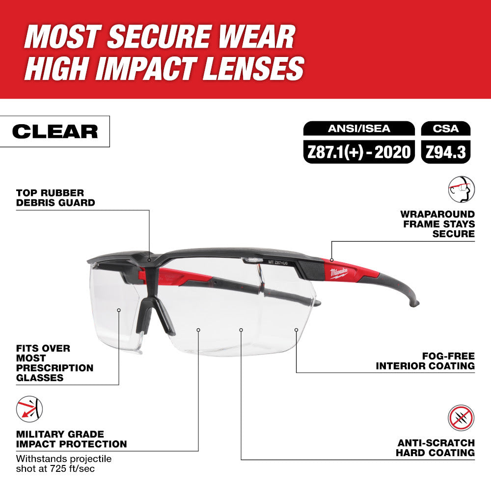 Milwaukee 48-73-2070 Over the Glasses - Clear Dual Coat Lenses - 2