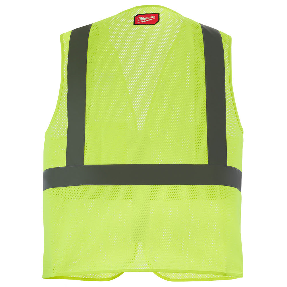 Milwaukee 48-73-2242 Class 2 High Visibility Yellow Mesh One Pocket Safety Vest - L/XL - 8