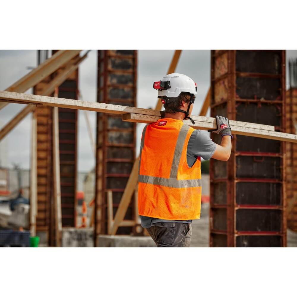 Milwaukee 48-73-2247 Class 2 High Visibility Orange Mesh One Pocket Safety Vest - 2X/3X - 7