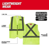 Milwaukee 48-73-2253 Class 2 High Visibility Yellow Mesh One Pocket Safety Vest - 2X/3X (CSA) - 3