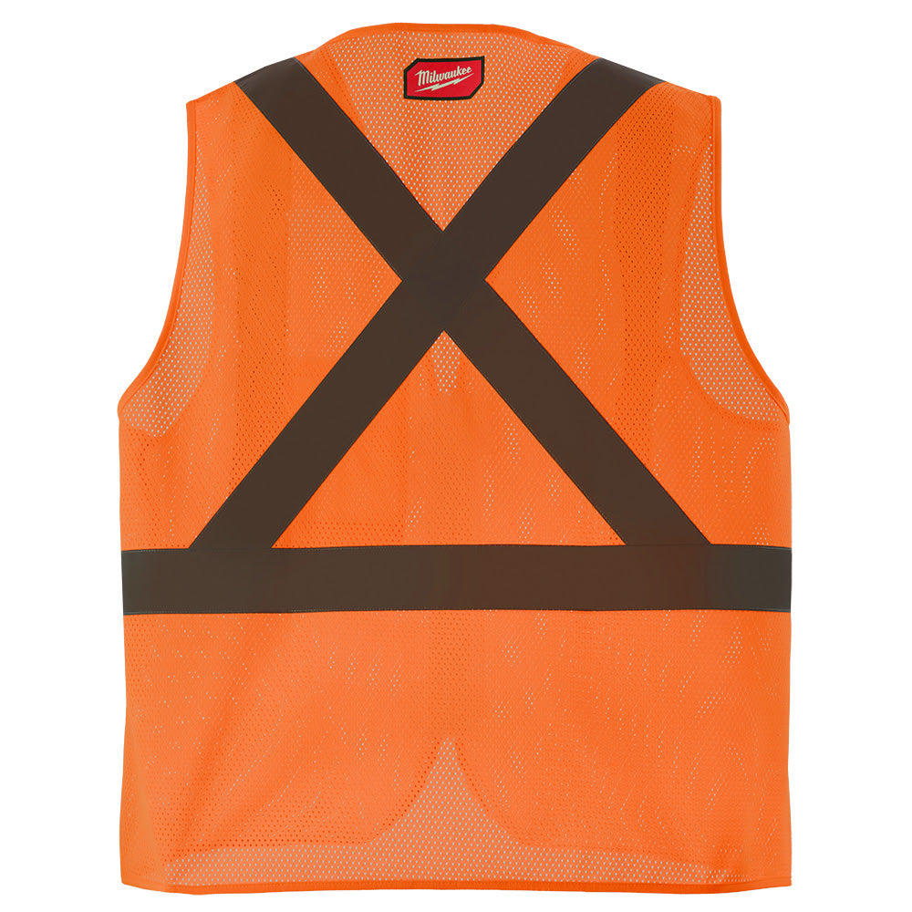 Milwaukee 48-73-2256 Class 2 High Visibility Orange  Mesh One Pocket Safety Vest - L/XL (CSA) - 8