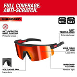 Milwaukee 48-73-2500 Wrap Around Safety Glasses with Red Mirrored Anti-Scratch Lenses - 2
