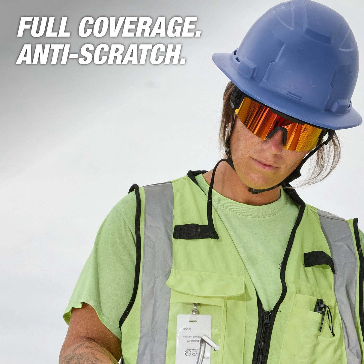 Milwaukee 48-73-2500 Wrap Around Safety Glasses with Red Mirrored Anti-Scratch Lenses - 5