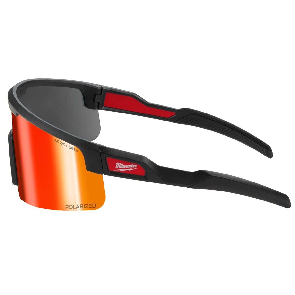 Milwaukee 48-73-2501 Polarized Wrap Around Safety Glasses with Red Mirrored Dual Coat Lenses - 4