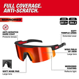 Milwaukee 48-73-2506 Wrap Around Safety Glasses with Red Mirrored Anti-Scratch Lenses for All-Day Wear - 2