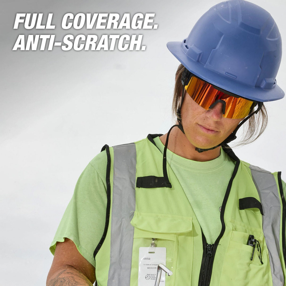 Milwaukee 48-73-2506 Wrap Around Safety Glasses with Red Mirrored Anti-Scratch Lenses for All-Day Wear - 5