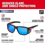 Milwaukee 48-73-2511 Polarized Full Frame Safety Glasses with Removable Side Shields Blue Mirrored Dual Coat Lenses - 2