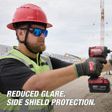 Milwaukee 48-73-2511 Polarized Full Frame Safety Glasses with Removable Side Shields Blue Mirrored Dual Coat Lenses - 7