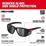 Milwaukee 48-73-2513 Polarized Full Frame Safety Glasses with Removable Side Shields Silver Mirrored Dual Coat Lenses - 2