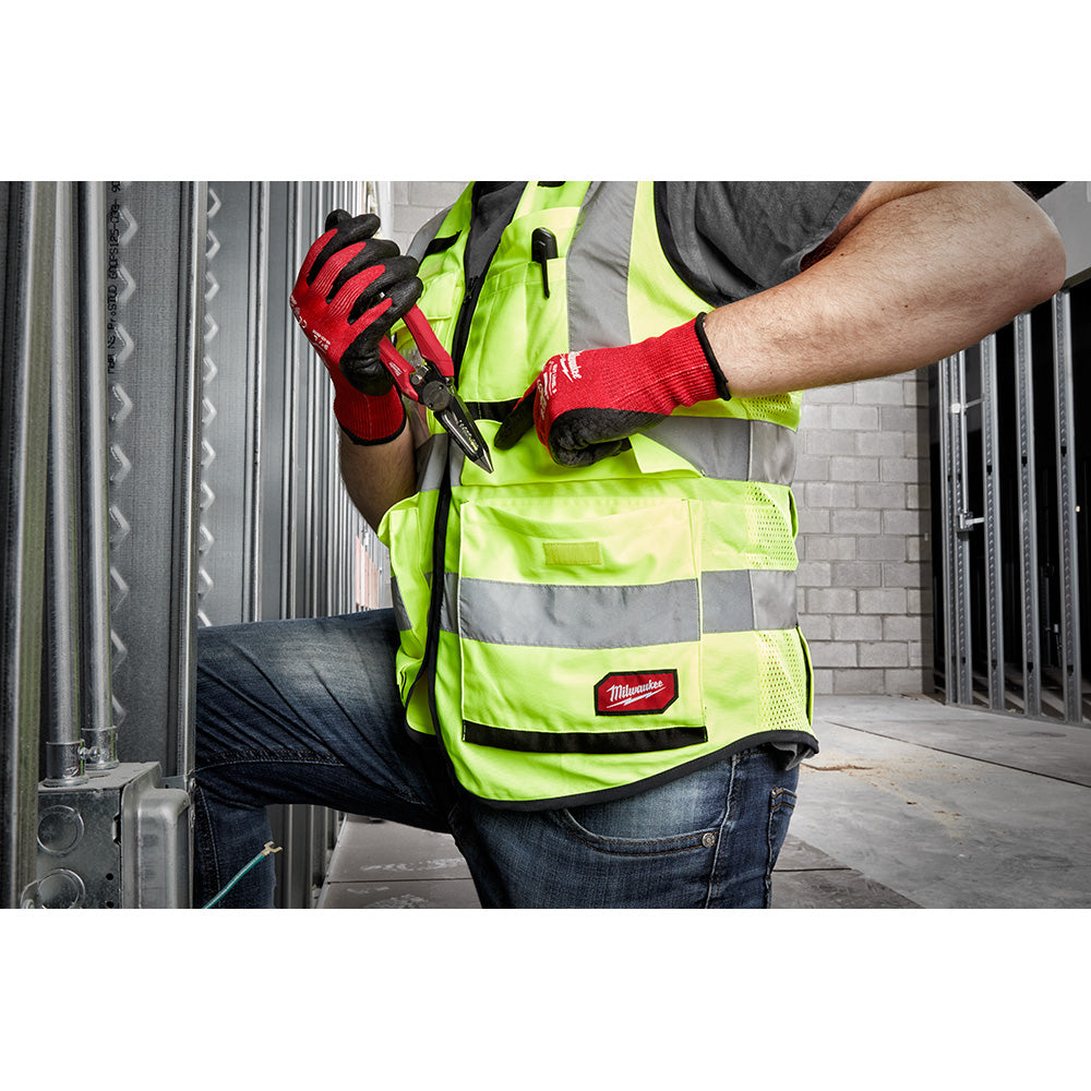 Milwaukee 48-73-5042 High Visibility Yellow Performance Safety Vest - L/XL - 3