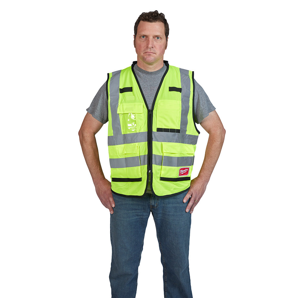 Milwaukee 48-73-5042 High Visibility Yellow Performance Safety Vest - L/XL - 4