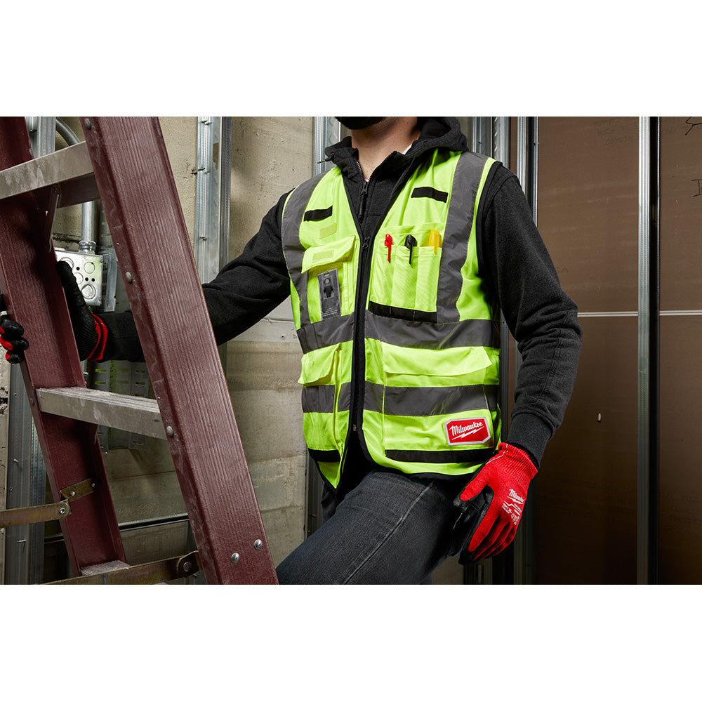 Milwaukee 48-73-5042 High Visibility Yellow Performance Safety Vest - L/XL - 6