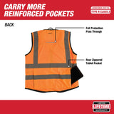 Milwaukee 48-73-5051 High Visibility Orange Performance Safety Vest - S/M - 2