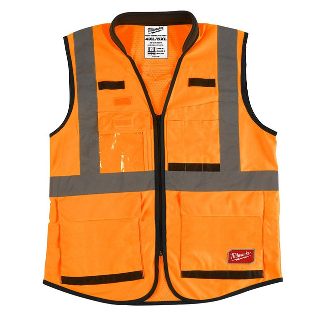 Milwaukee 48-73-5094 High Visibility Orange Performance Safety Vest - 4X/5X (CSA)