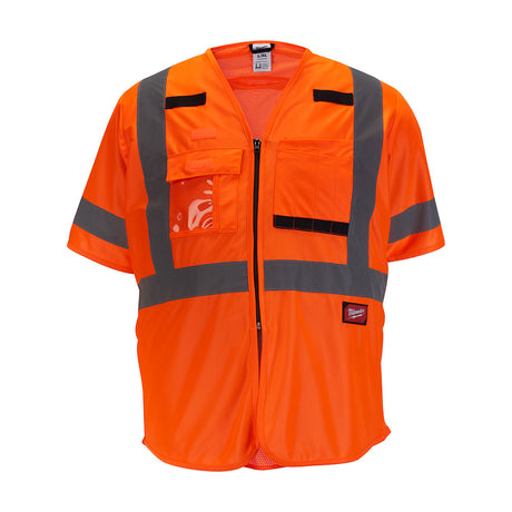 Milwaukee 48-73-5146 Class 3 High Visibility Orange Safety Vest - L/XL