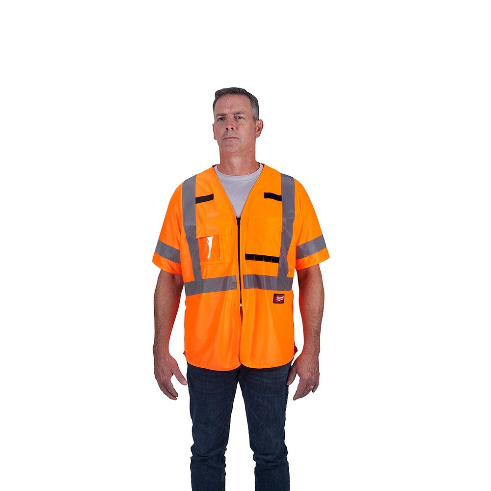 Milwaukee 48-73-5146 Class 3 High Visibility Orange Safety Vest - L/XL - 3