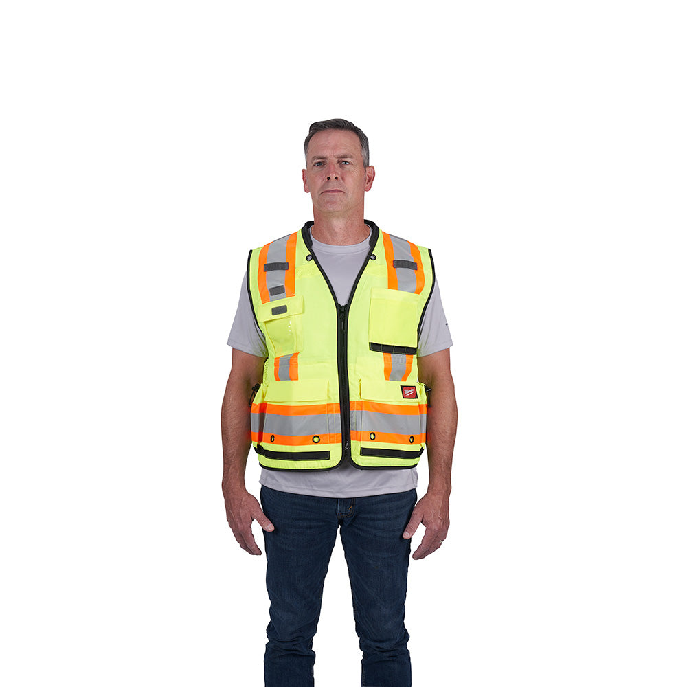 Milwaukee 48-73-5162 Class 2 Surveyor's High Visibility Yellow Safety Vest - L/XL - 4