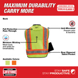 Milwaukee 48-73-5162 Class 2 Surveyor's High Visibility Yellow Safety Vest - L/XL - 13