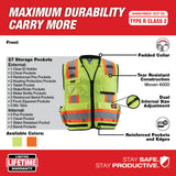 Milwaukee 48-73-5162 Class 2 Surveyor's High Visibility Yellow Safety Vest - L/XL - 14