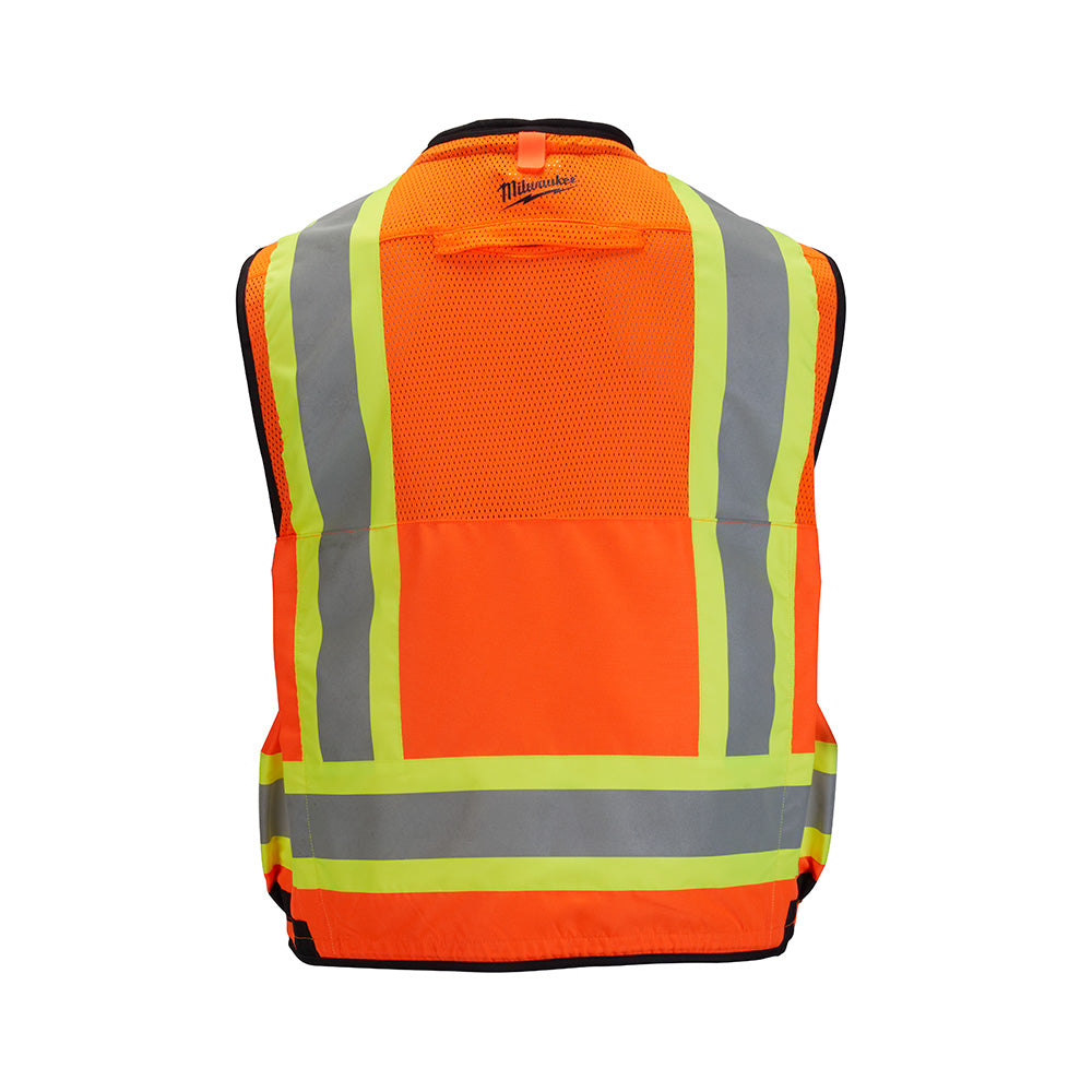 Milwaukee 48-73-5166 Class 2 Surveyor's High Visibility Orange Safety Vest - L/XL - 2