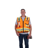 Milwaukee 48-73-5166 Class 2 Surveyor's High Visibility Orange Safety Vest - L/XL - 6