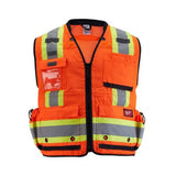 Milwaukee 48-73-5167 Class 2 Surveyors High Visibility Orange Safety Vest 2XL 3XL (1 Pack)