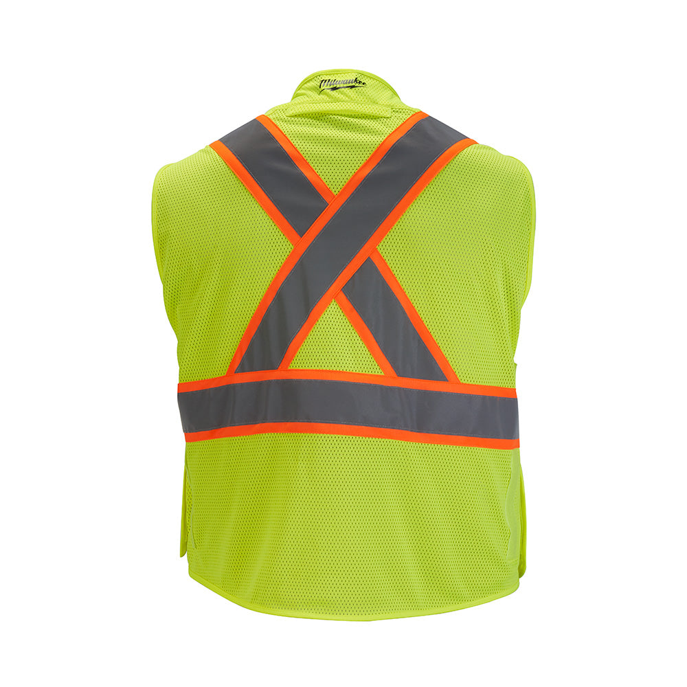 Milwaukee 48-73-5172 Class 2 Breakaway High Visibility Yellow Mesh Safety Vest - L/XL (CSA) - 2