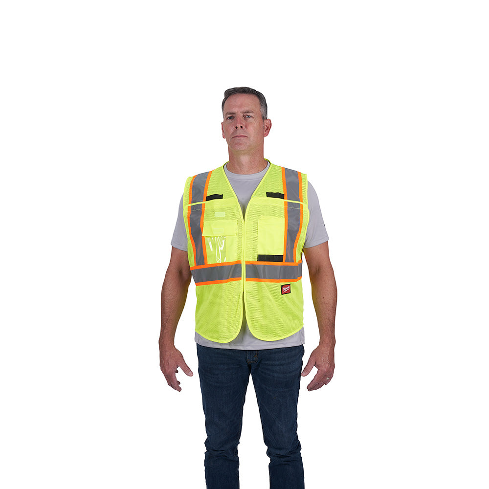 Milwaukee 48-73-5172 Class 2 Breakaway High Visibility Yellow Mesh Safety Vest - L/XL (CSA) - 3