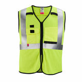 Milwaukee 48-73-5201 AR/FR Cat. 1 Class 2 High Visibility Yellow Mesh Safety Vest - S/M