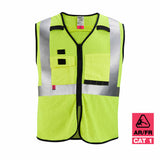 Milwaukee 48-73-5201 AR/FR Cat. 1 Class 2 High Visibility Yellow Mesh Safety Vest - S/M - 2