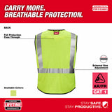 Milwaukee 48-73-5201 AR/FR Cat. 1 Class 2 High Visibility Yellow Mesh Safety Vest - S/M - 4