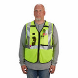 Milwaukee 48-73-5201 AR/FR Cat. 1 Class 2 High Visibility Yellow Mesh Safety Vest - S/M - 8