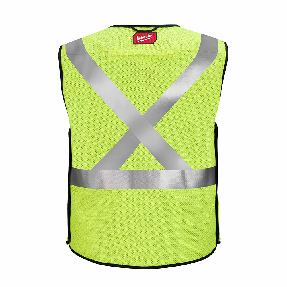 Milwaukee 48-73-5213 AR/FR Cat 1 Class 2 Breakaway High Visibility Yellow Mesh Safety Vest - 2XL/3XL - 2