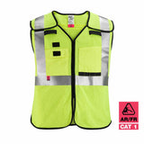 Milwaukee 48-73-5214 AR/FR Cat 1 Class 2 Breakaway High Visibility Yellow Mesh Safety Vest - 4XL/5XL - 3