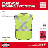Milwaukee 48-73-5214 AR/FR Cat 1 Class 2 Breakaway High Visibility Yellow Mesh Safety Vest - 4XL/5XL - 5