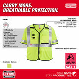 Milwaukee 48-73-5222 AR/FR Cat. 1 Class 3 High Visibility Yellow Mesh Safety Vest - L/XL - 4