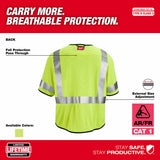 Milwaukee 48-73-5222 AR/FR Cat. 1 Class 3 High Visibility Yellow Mesh Safety Vest - L/XL - 5