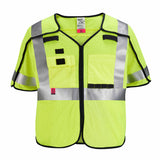 Milwaukee 48-73-5231 AR/FR Cat. 1 Class 3 Breakaway High Visibility Yellow Mesh Safety Vest - S/M