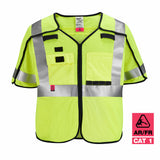 Milwaukee 48-73-5231 AR/FR Cat. 1 Class 3 Breakaway High Visibility Yellow Mesh Safety Vest - S/M - 3