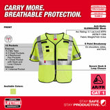 Milwaukee 48-73-5231 AR/FR Cat. 1 Class 3 Breakaway High Visibility Yellow Mesh Safety Vest - S/M - 5